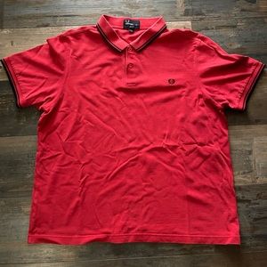Fred Perry Red Black Mens Polo Shirt Slim Fit XXL